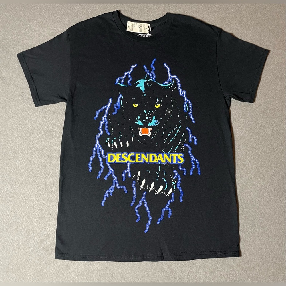 DESCENDANTS LA Electric Panther T-Shirt Black Size Medium Short Sleeve
